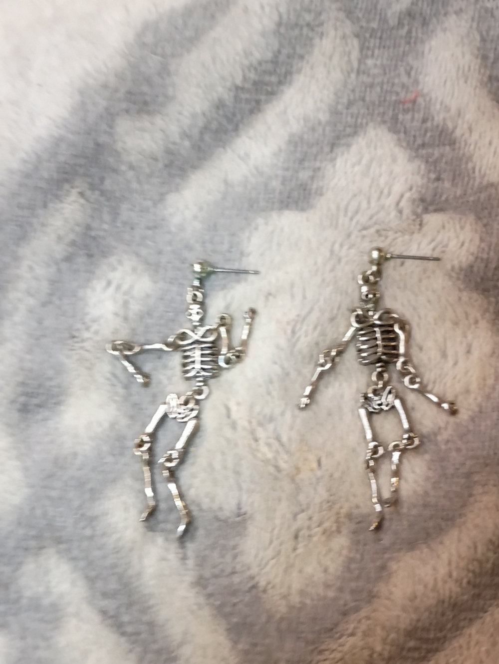 Source Unknown Silver Skeleton Dangle Earrings - Women Jewelry